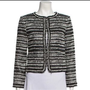 Chic Black and White Tweed Jacket